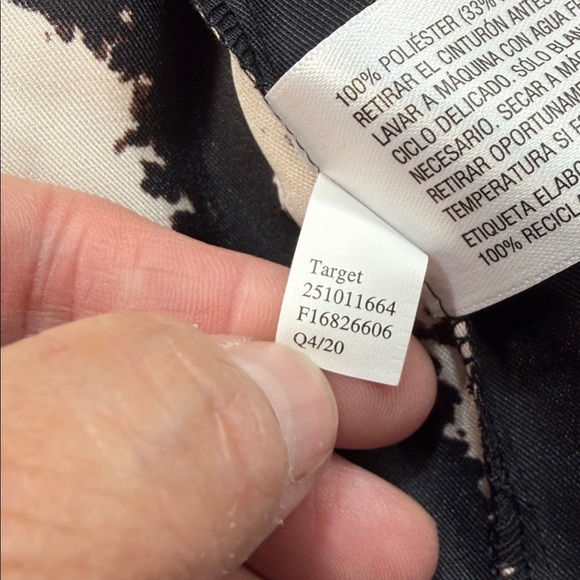 ALEXIS X TARGET NWT Black Beige Print Ruffle Hem Long Balloon Sleeve Mini Dress - Picture 11 of 12